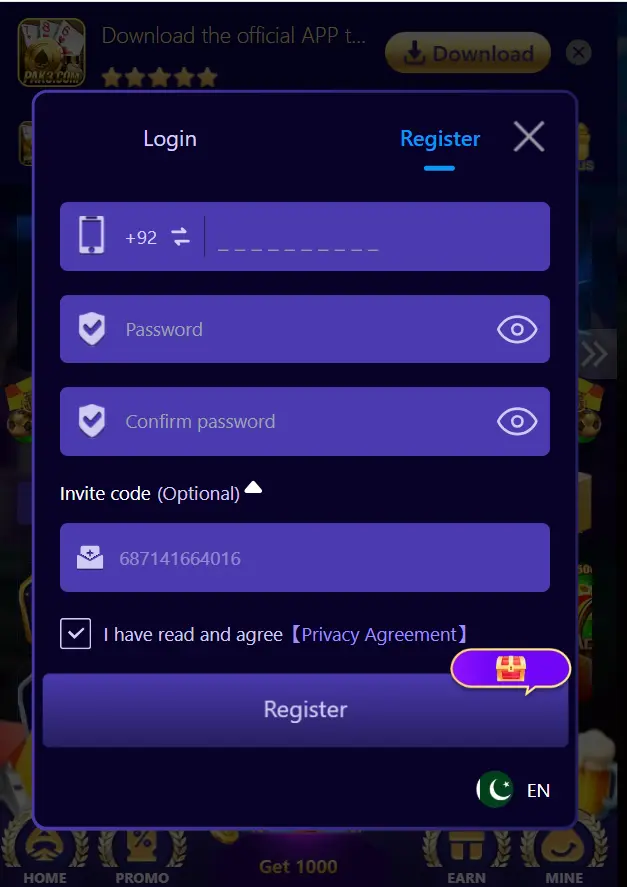 pak3 Game login